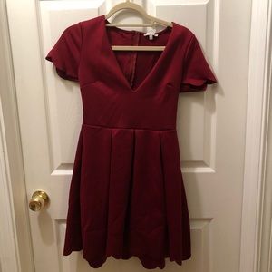 Wine scalloped dress
